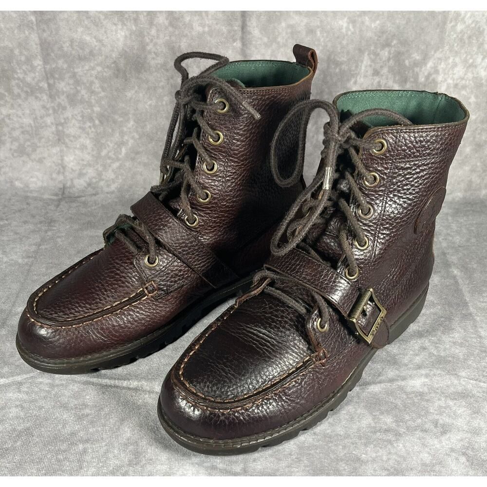 POLO Ralph Lauren Leather Ranger Boots Brown Women’s Size 7.5 Men’s Size 6.5